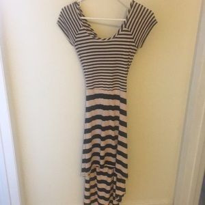 Loved striped hi-lo dress.